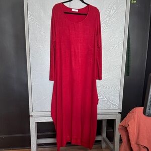 bryn Walker Vibrant Red Long Sleeve Dress